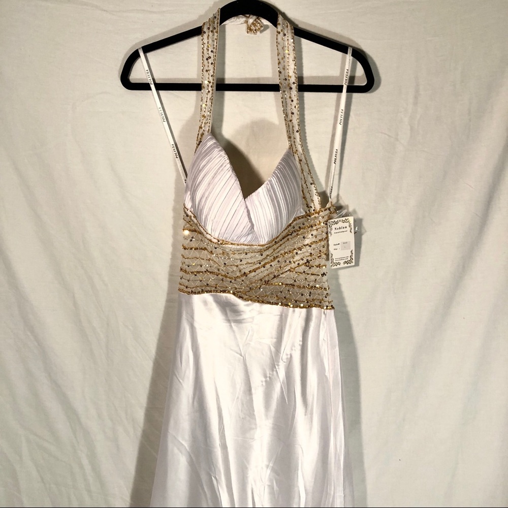Neblon by Poly USA White Prom Dress Size Large